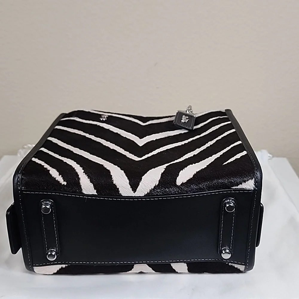 Coach Rogue 20 In Haircalf With Zebra Print - Picture 10 of 16